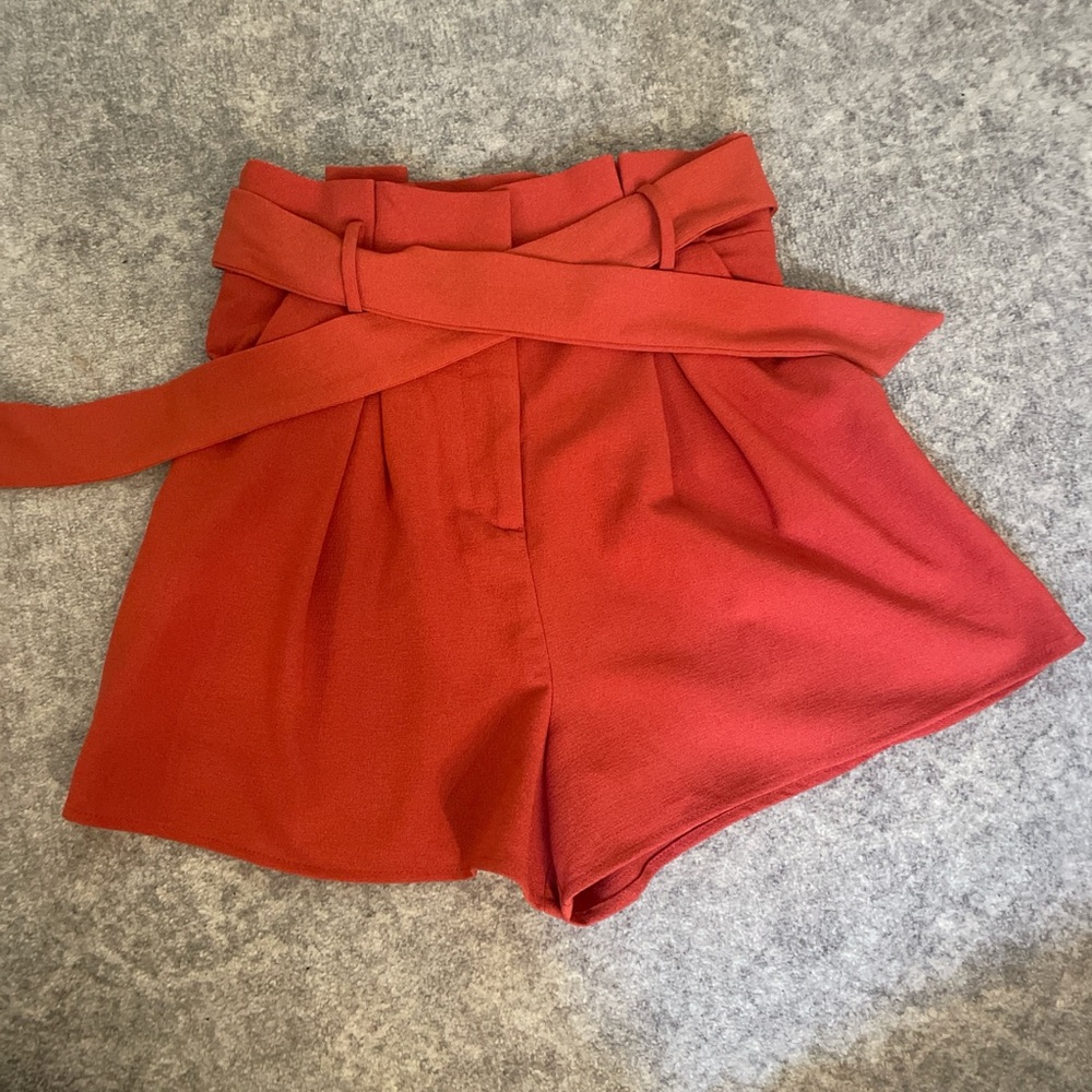 Free Press High-Waisted Red Shorts